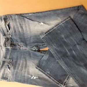 Women's Distressed Blue Jeans